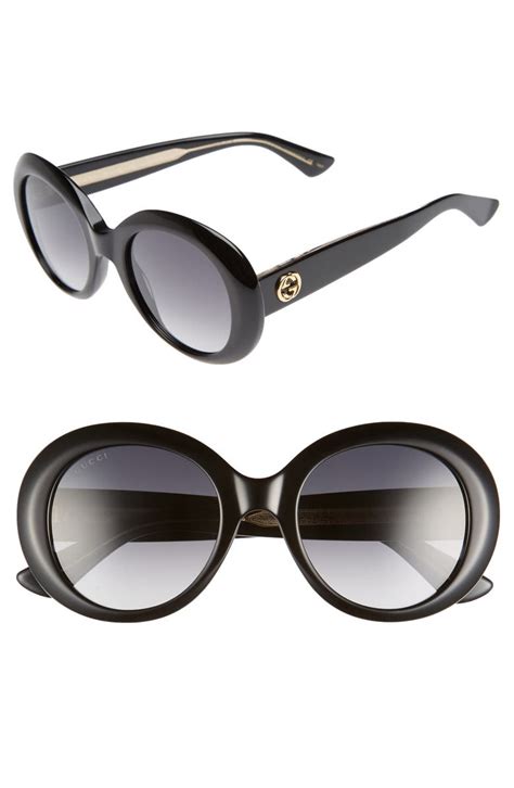 gucci 51mm studded round sunglasses|gucci round sunglasses with letters.